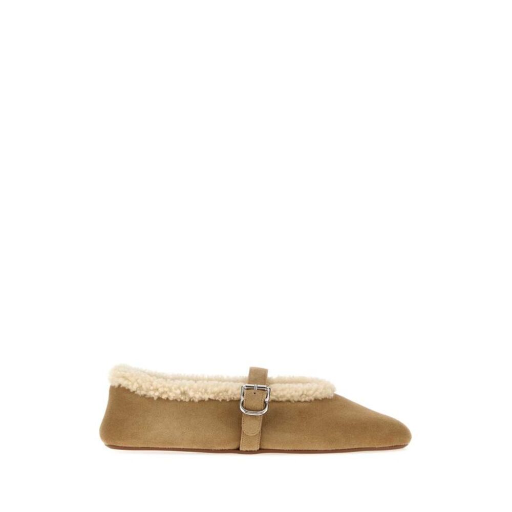 Alaia Women Beige Suede Ballerinas